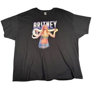 Britney Spears T-shirt Unisex 3XL Black Slave 4 U Snake Python Graphic Tee